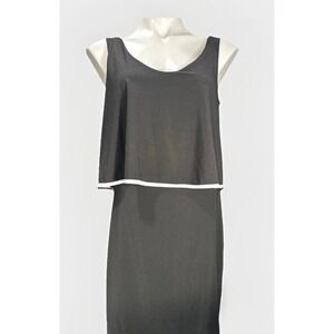 ANNALEE + HOPE Size Small Black White Piping Sleeveless Illusion Dress NWT